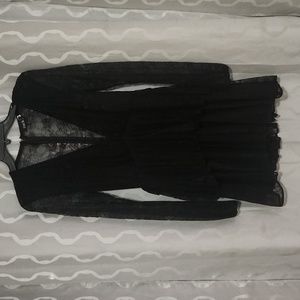John Zack Plunge Lace Skater Dress